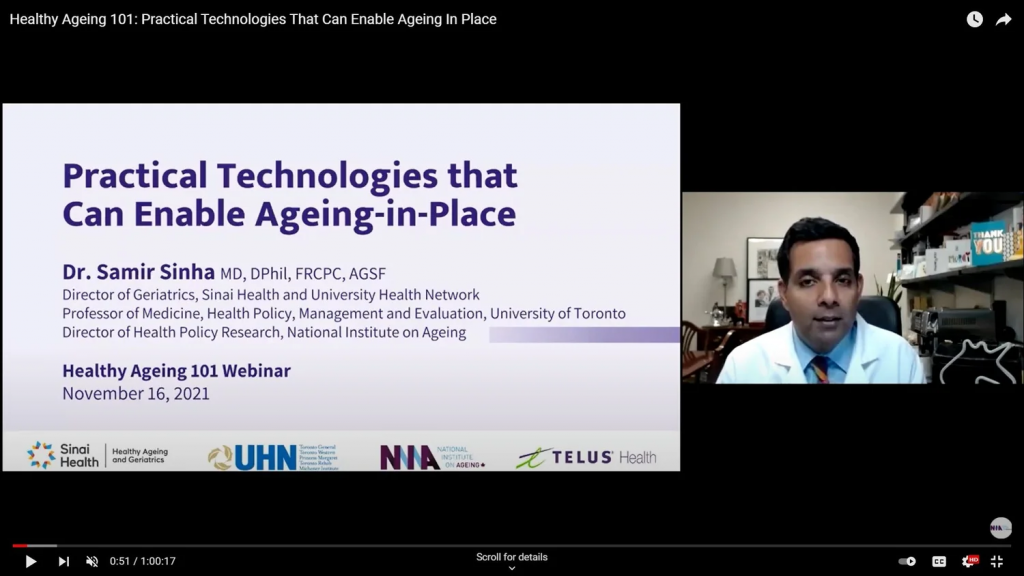 NIA & Sinai Health - Practical Technologies that Can Enable Ageing in Place webinar cover