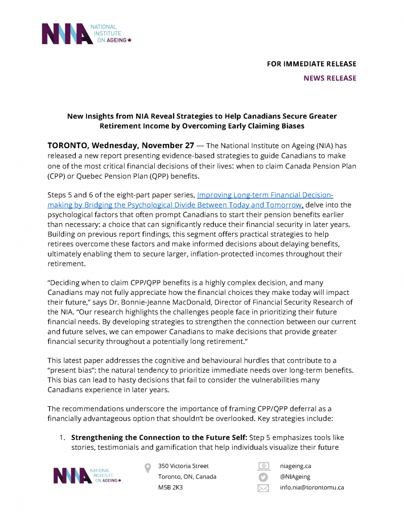 November 27, 2024 - Press Release Cover