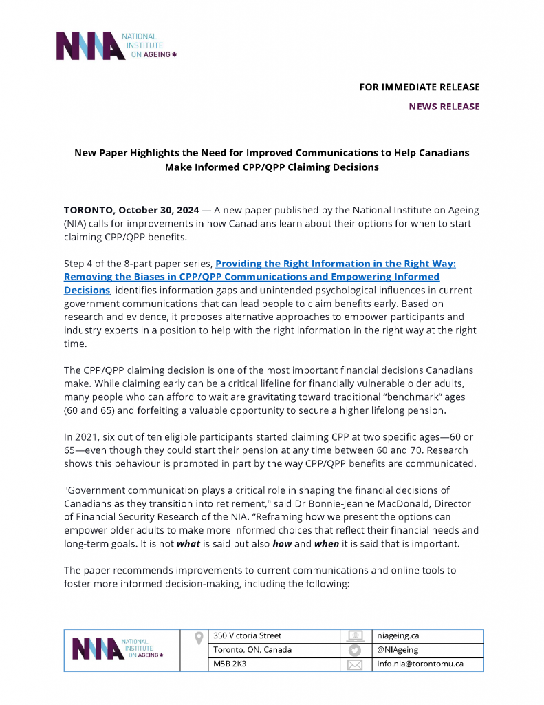 October 30, 2024 - Press Release Cover