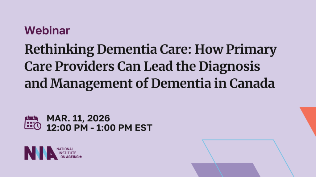 Graphic for Rethinking Dementia Care webinar. The design includes the name of the webinar and time